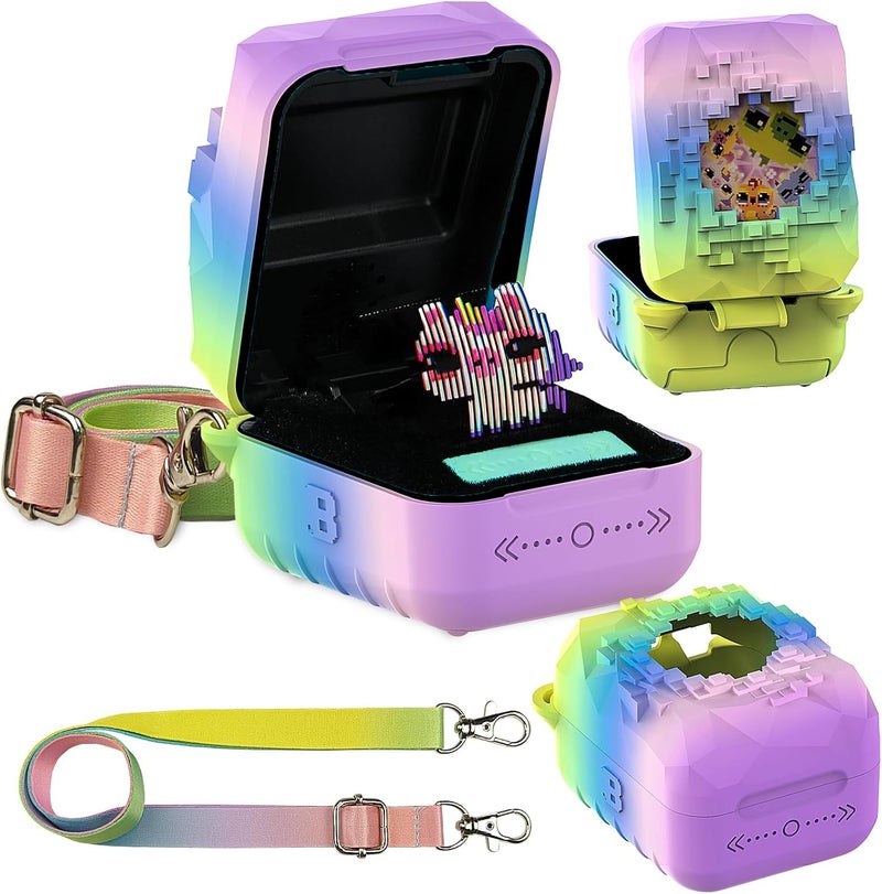 JCHPINE Silicone Cover Case for Bitzee Magicals Interactive Digital Pet and Case, Protective Skin Sleeve for Bitzee Magicals Virtual Electronic Pets Accessories (Rainbow) - Image 1